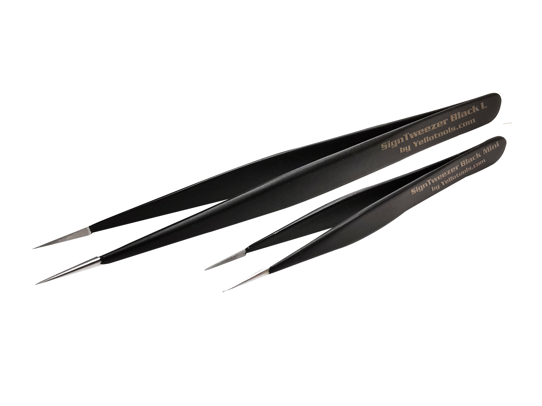 Yellotools SignTweezer Black L und Mini Entgitterpinzetten