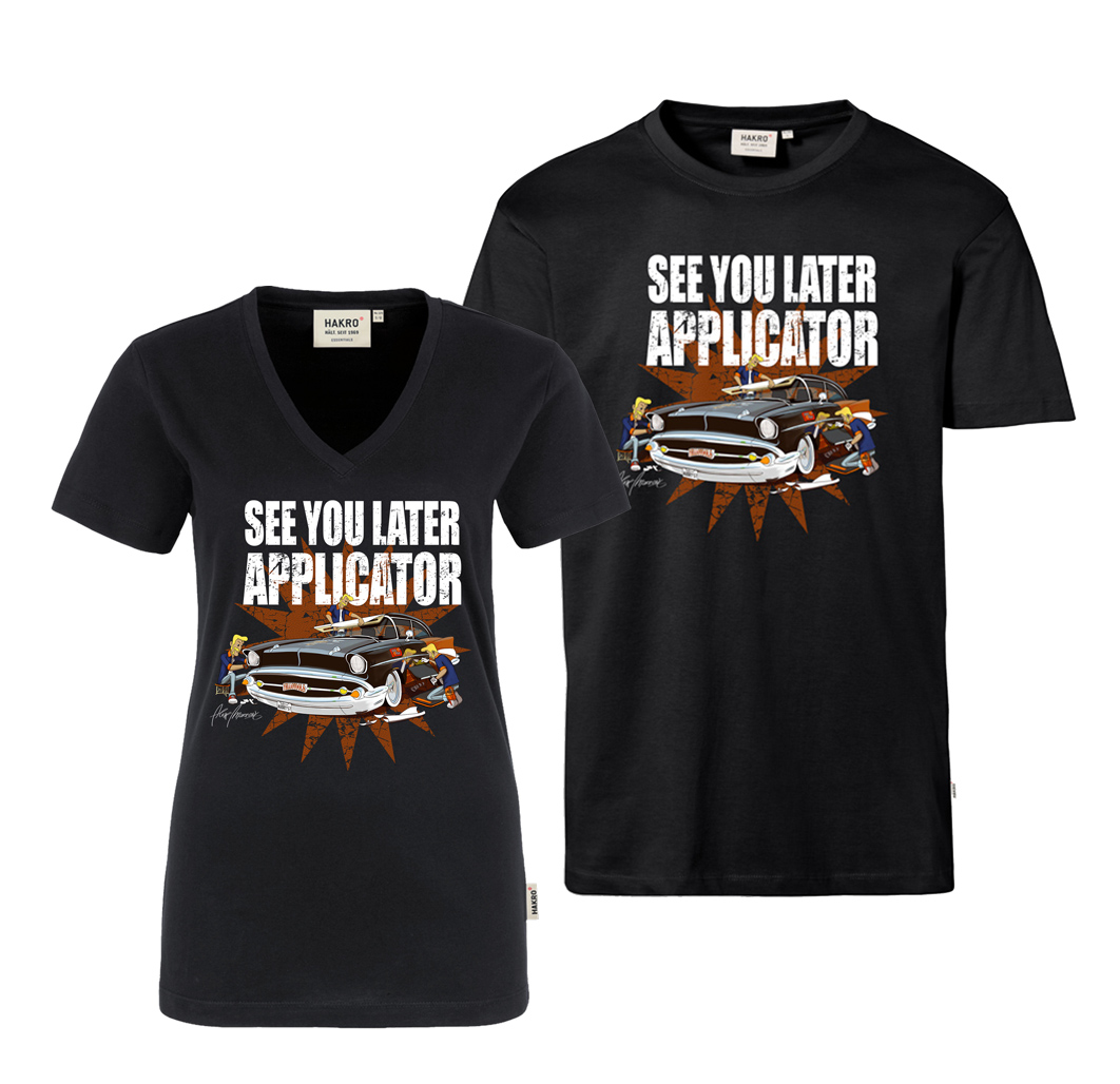 Vorderansicht Damen T-Shirt Motiv-Applicator | Yellotools