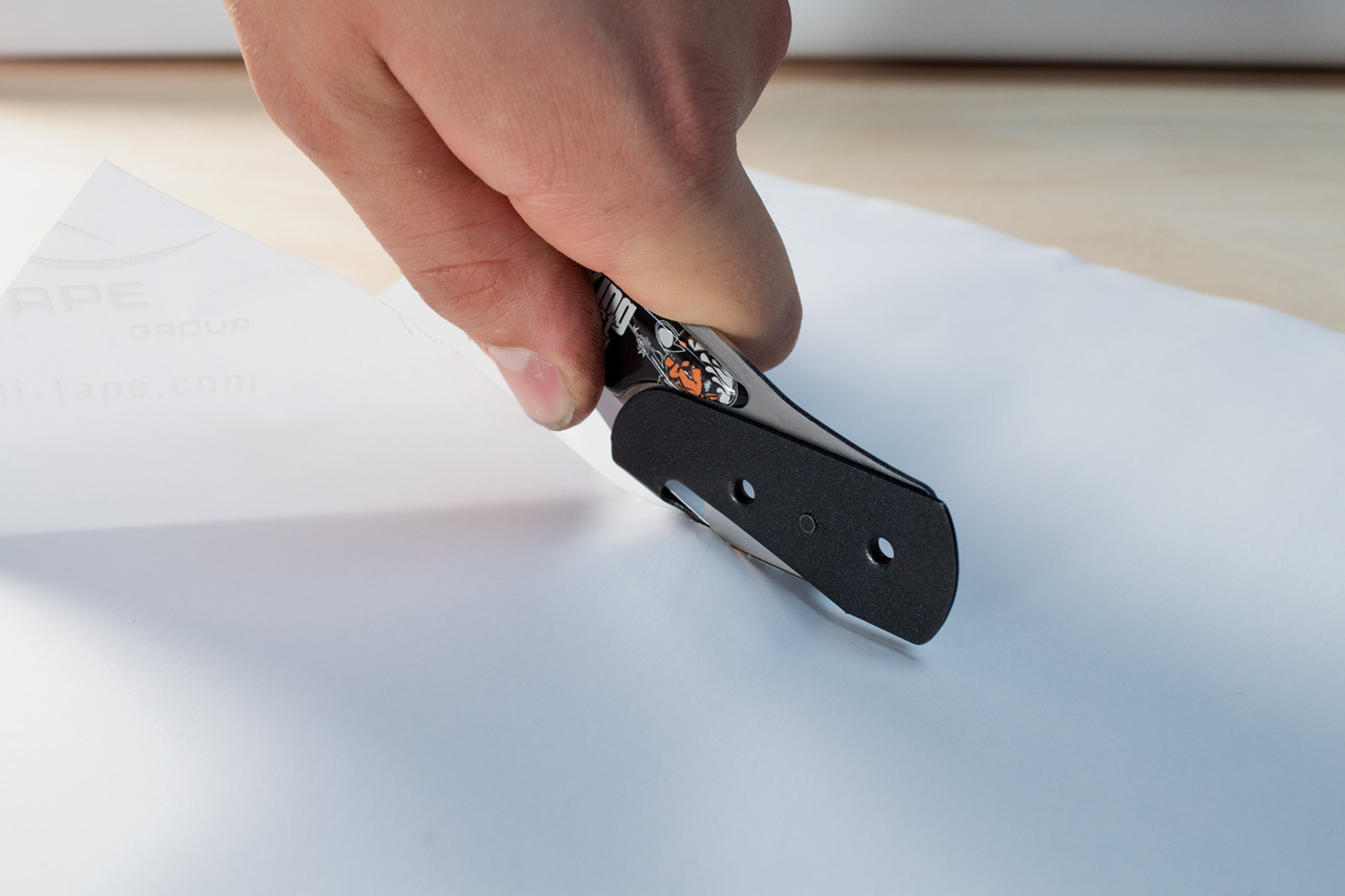 Yellotools BodyGuardKnife EVO Anwendung Schubschnitt