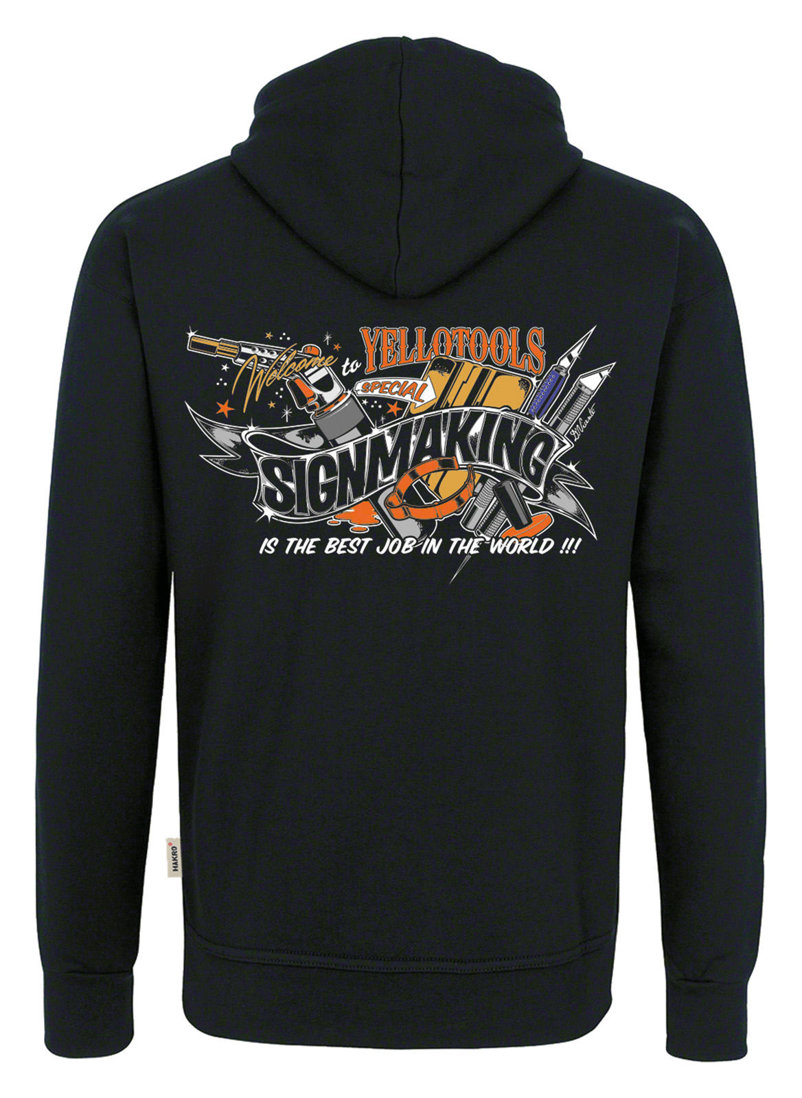 Yellotools Kapuzen-Sweatshirt mit Rückenmotiv "Tools"