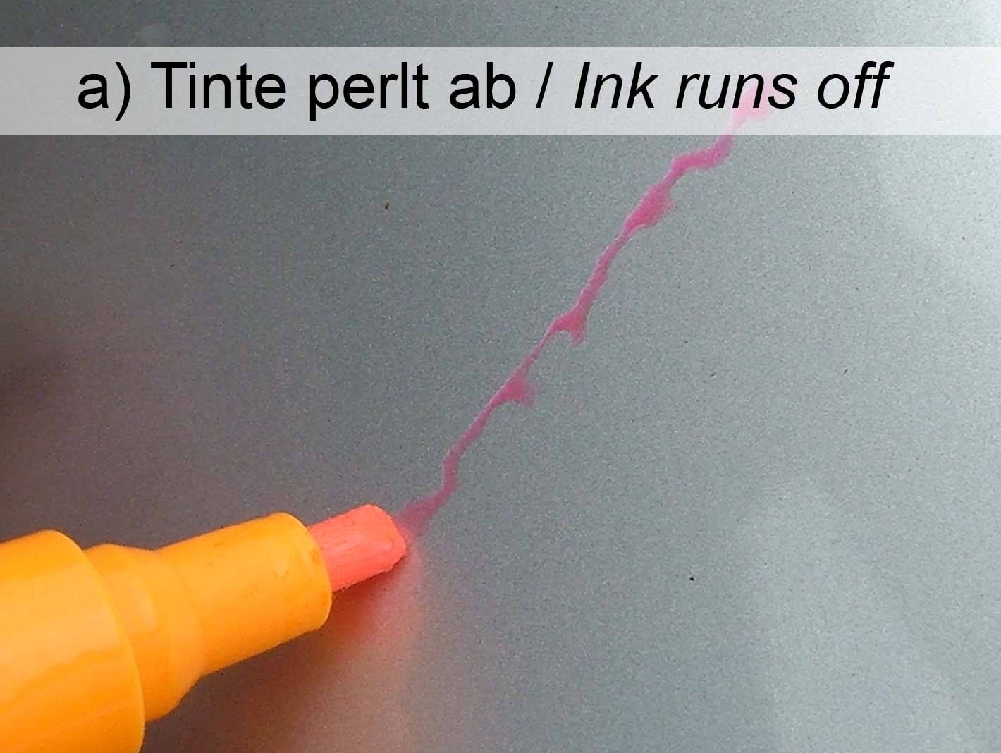 Yellotools YelloQuickStick Testbild 1 hohe Oberflächenspannung