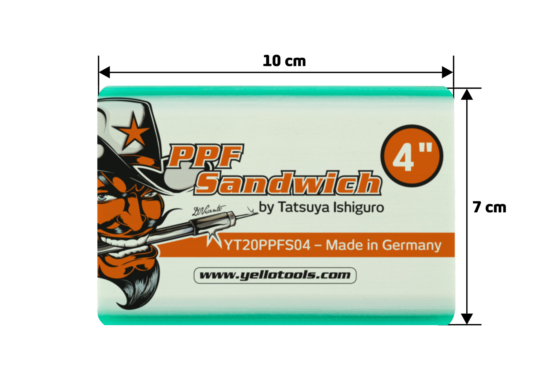 Schnäppchen PPF Sandwich 4" | Rakel Nassverklebung mit Maßen | Yellotools