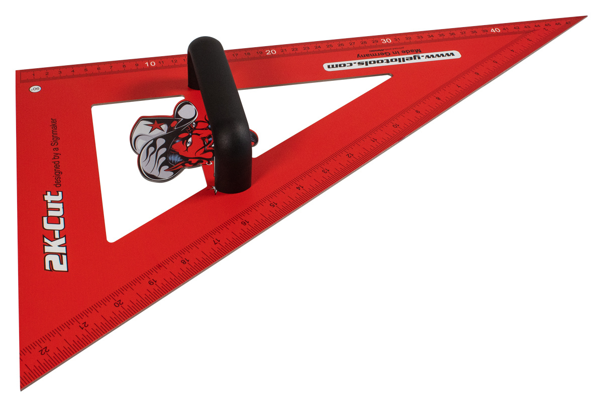Yellotools 2K-Cut | Edelstahl Schneidewinkel für Werbetechniker