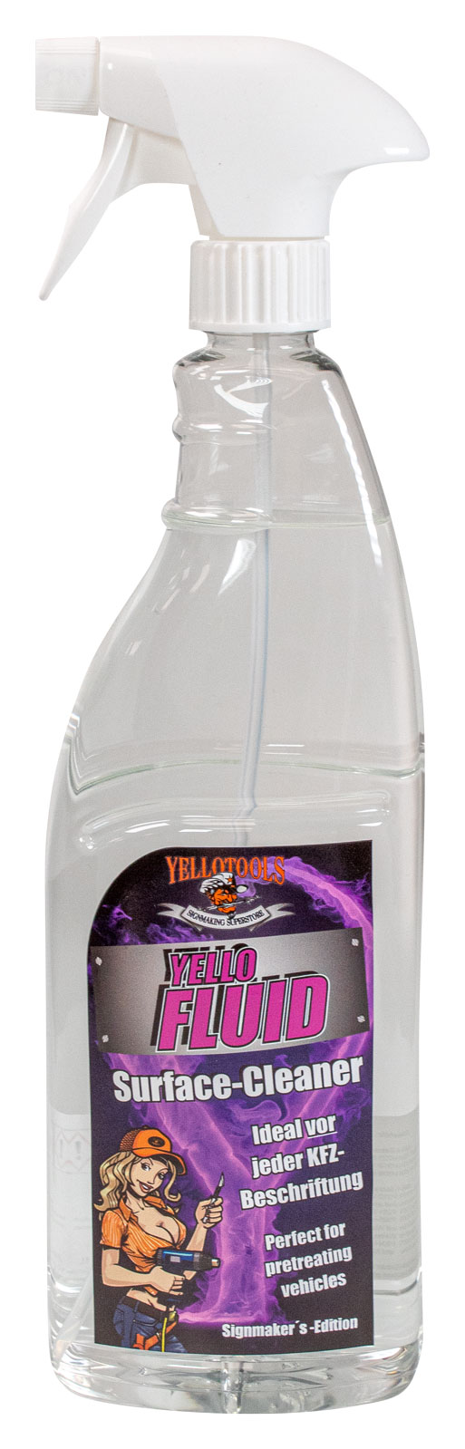 Yellotools YelloFluid SurfaceCleaner | 1 Liter Sprühflasche Oberflächenreiniger für Fahrzeugverklebungen