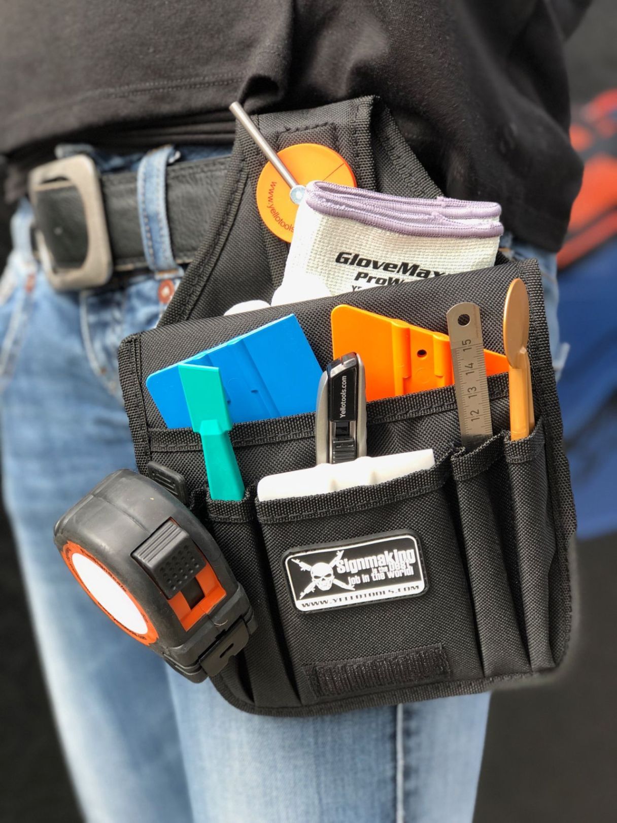 Yellotools YelloBelt ProWrap Black on the belt