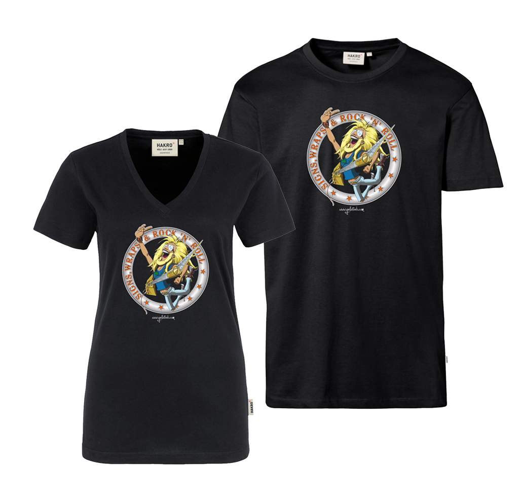 Damen-Herren T-Shirt mit Motiv Rock vorn | Yellotools