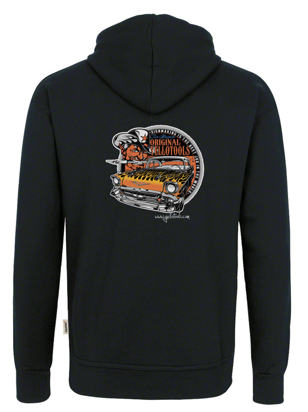 Yellotools Kapuzen-Sweatshirt mit Rückenmotiv "Bel Air 4.0"