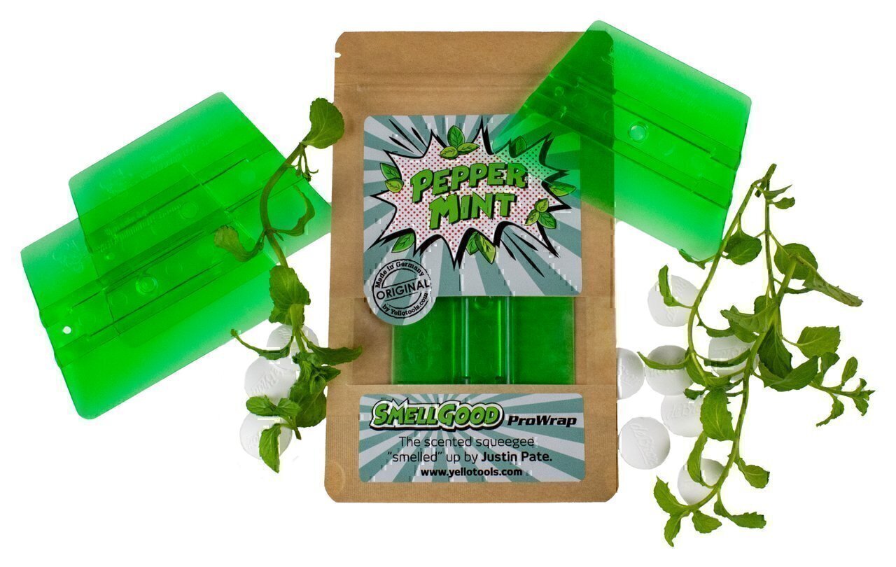 Yellotools SmellGood ProWrap Peppermint Rakel mit Minze und Verpackung