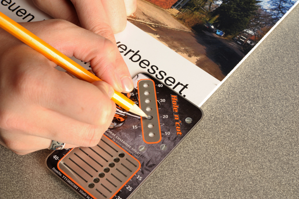 Yellotools Hole n' Cut Bohrlochschablone Anwendung 1