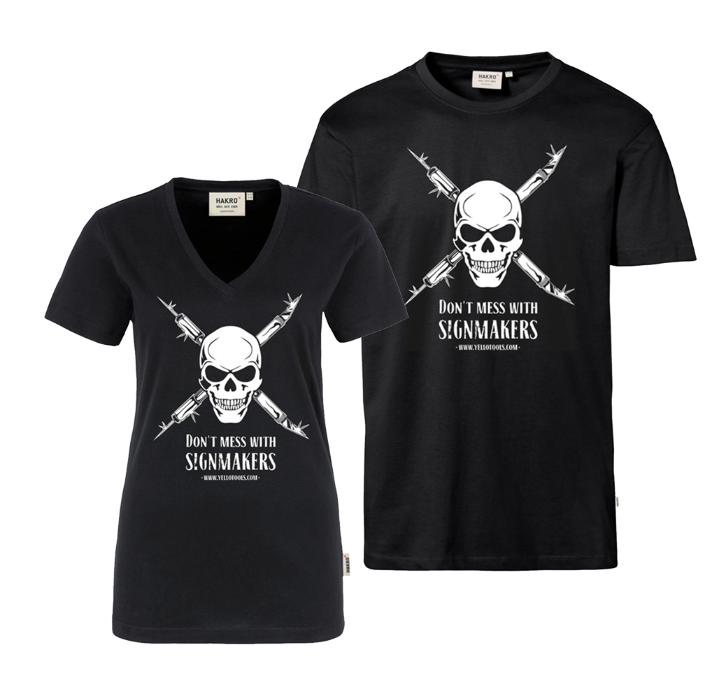 Damen-Herren T-Shirt mit Motiv CrossSkull vorn | Yellotools