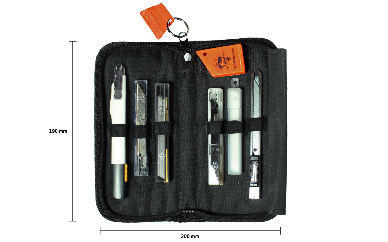 YelloCase Blade Set geöffnet mit Massen