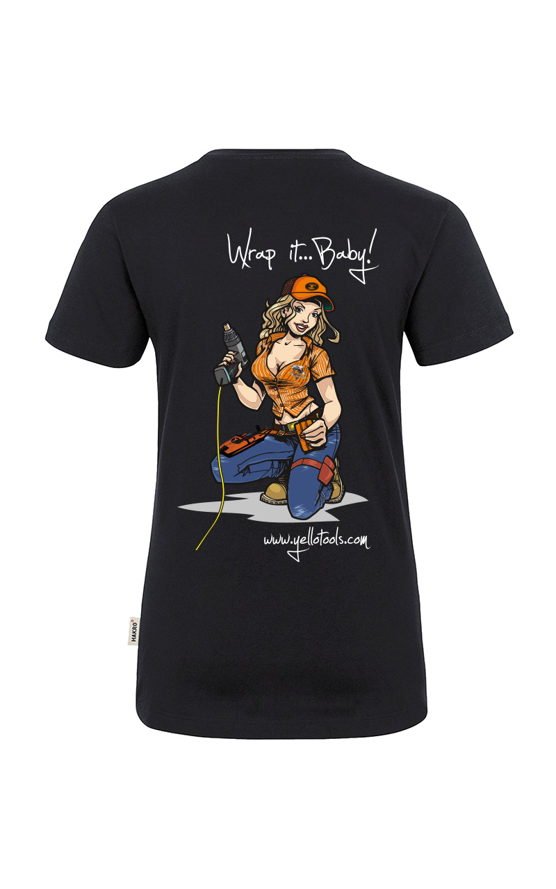 Yellotools Damen T-Shirt mit Motiv WrapBabe hinten