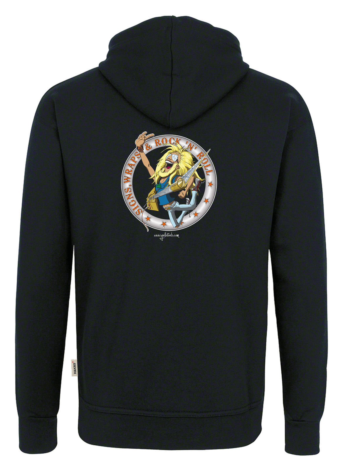 Yellotools Kapuzen-Sweatshirt mit Rückenmotiv "Rock"