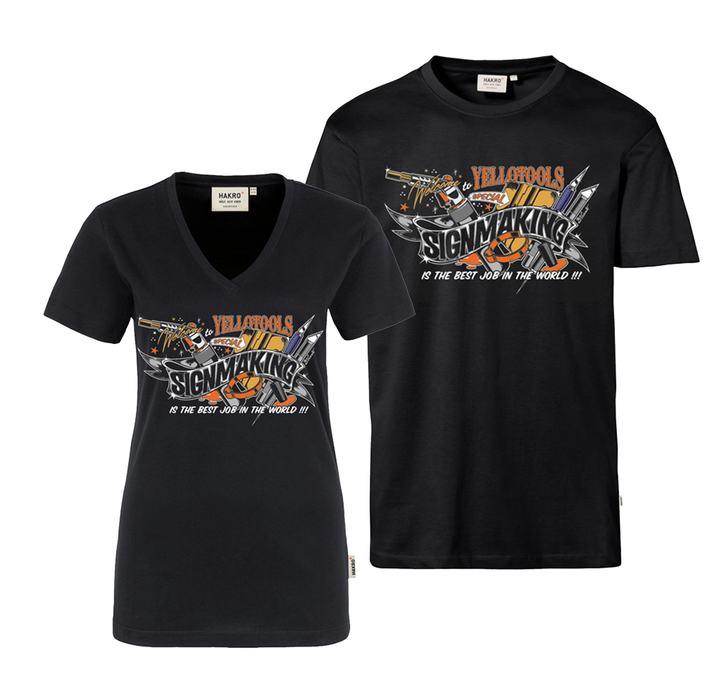 Yellotools Damen Herren T-Shirt mit Motiv Tools vorn