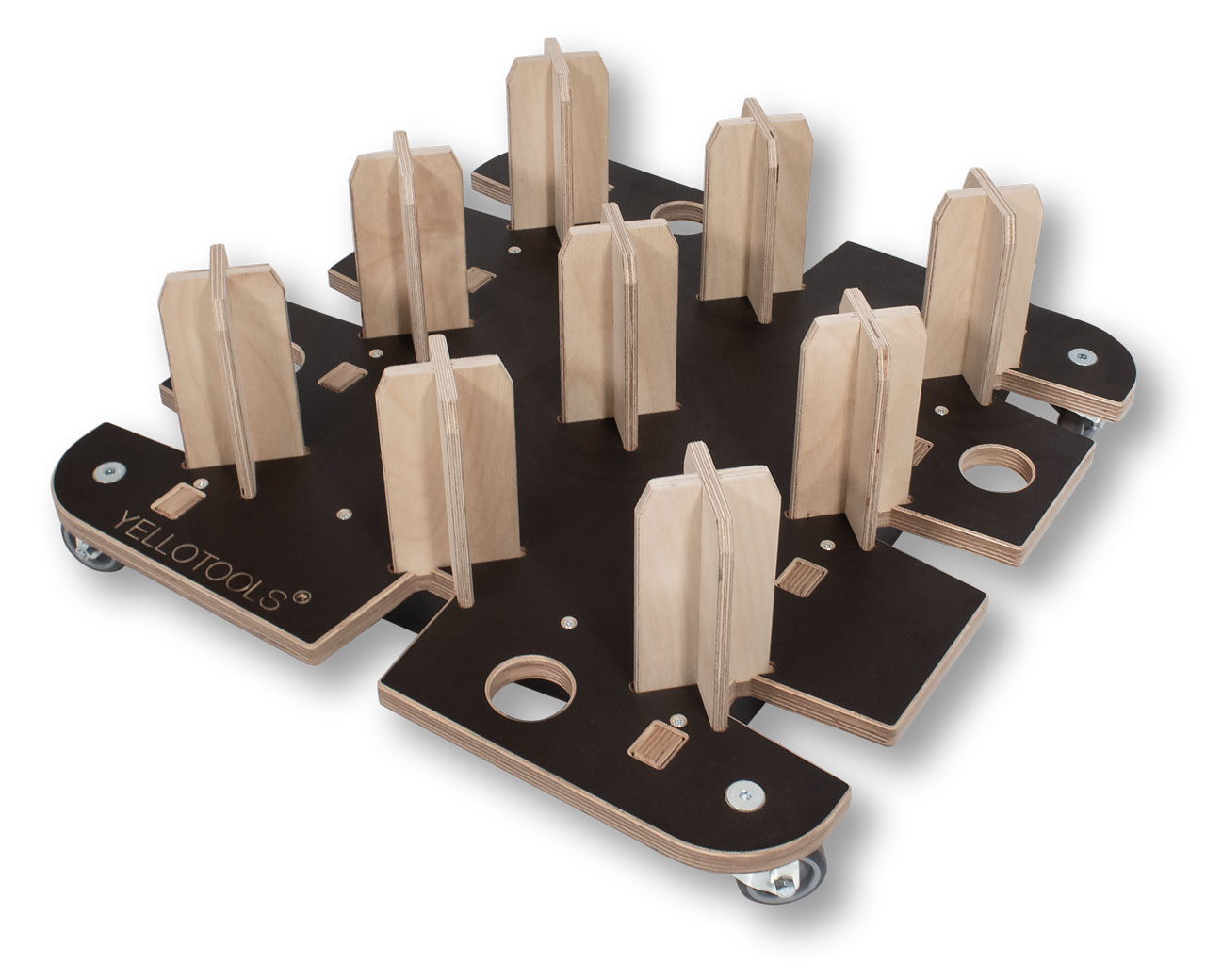 Yellotools Twister Slot 9er | mobiler Folienrollenhalter für 9 Rollen | Folienlagerung