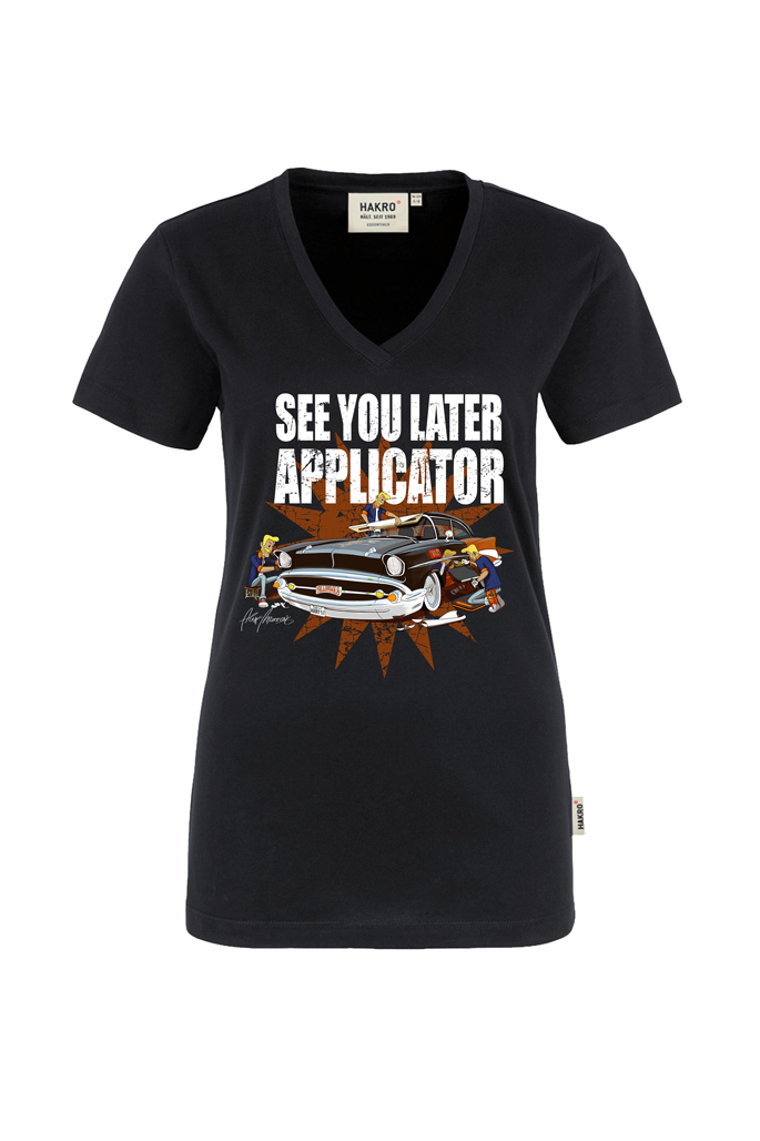 Yellotools Damen T-Shirt mit Motiv Applicator vorn