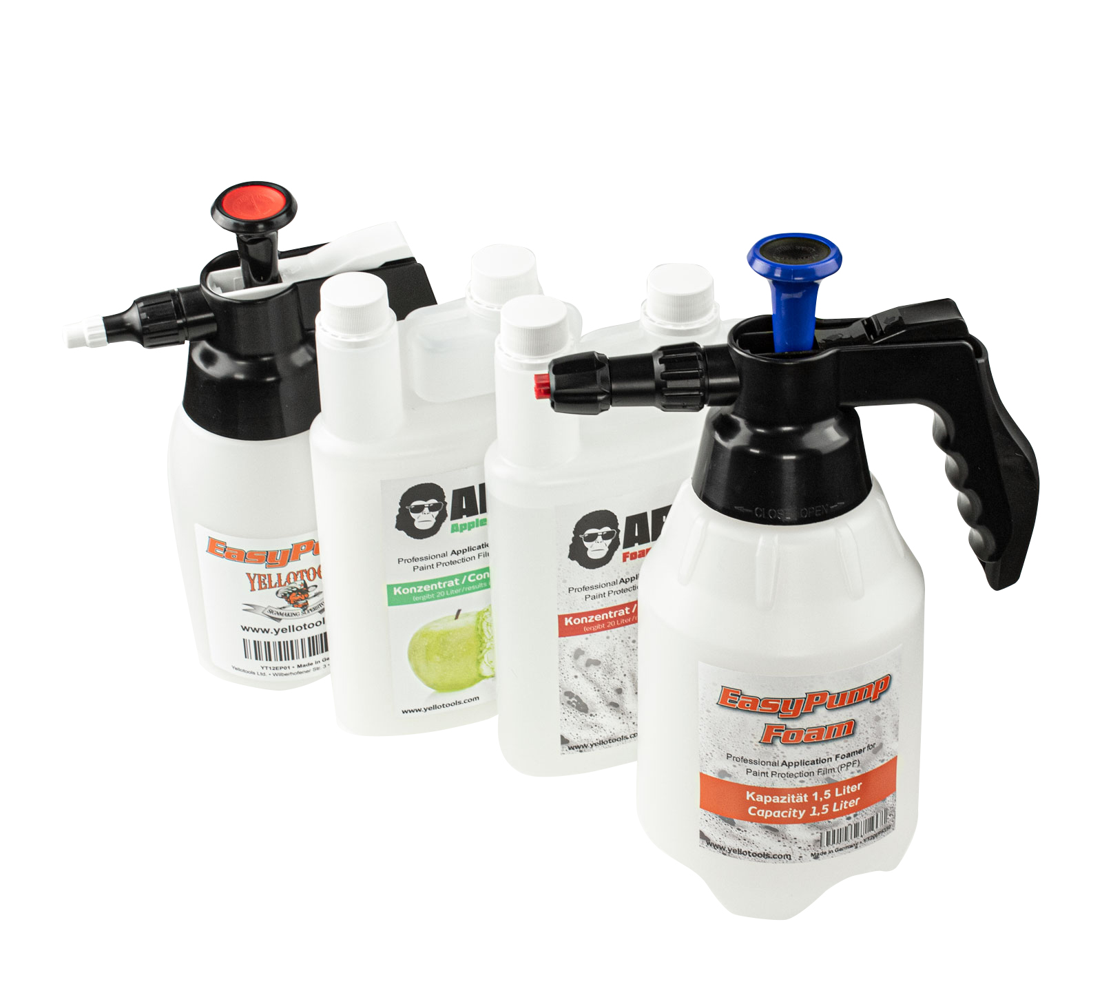 Flüssigkeiten-Set für Lackschutzfolierungen